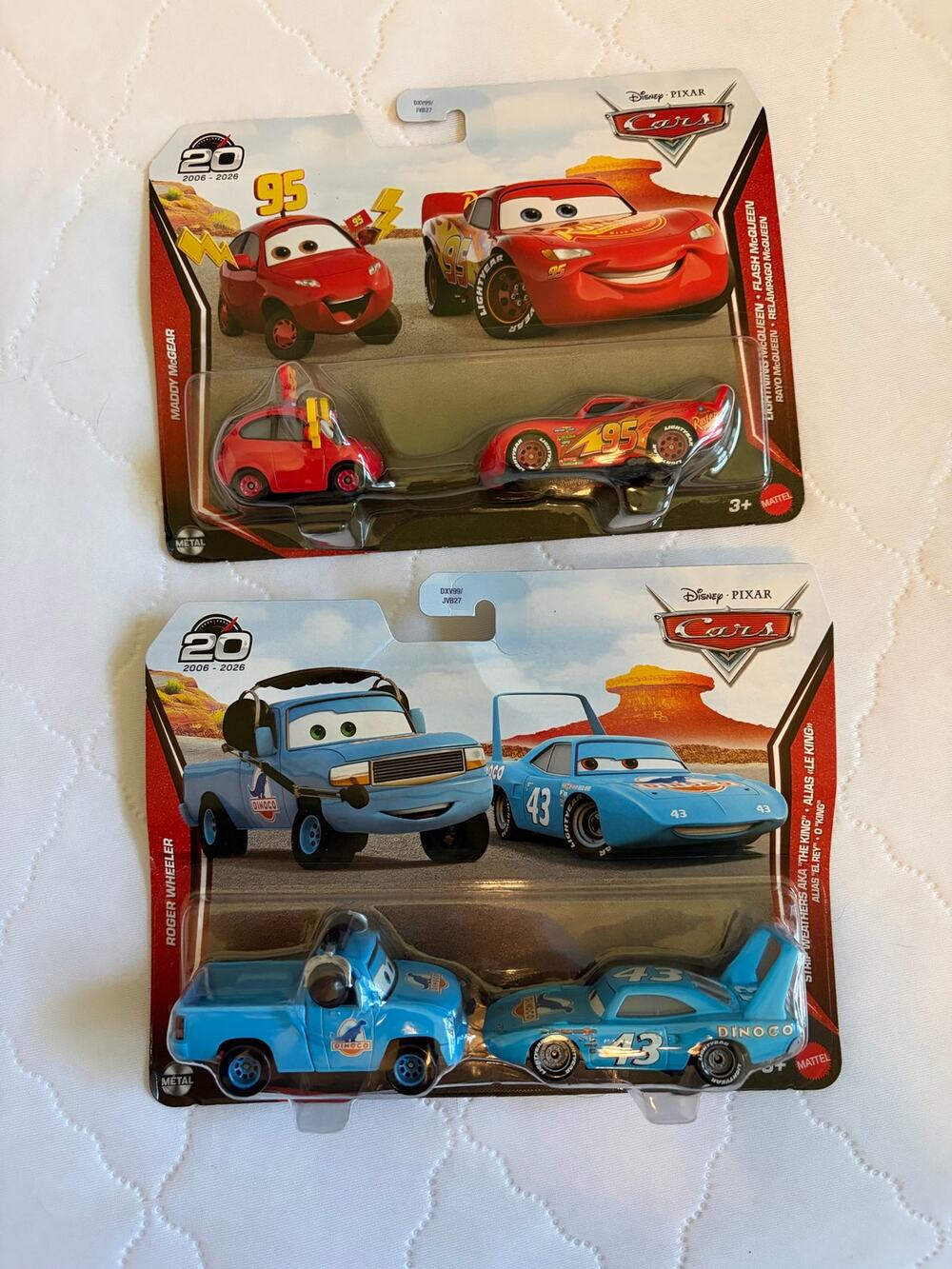 Disney Cars 20th Anniversary Set of 2 (2pk) Dinoco and McQueen Maddy Mcgear NEW